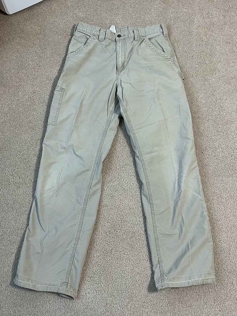 Carhartt Vintage Tan Workwear Pants with Button Fly